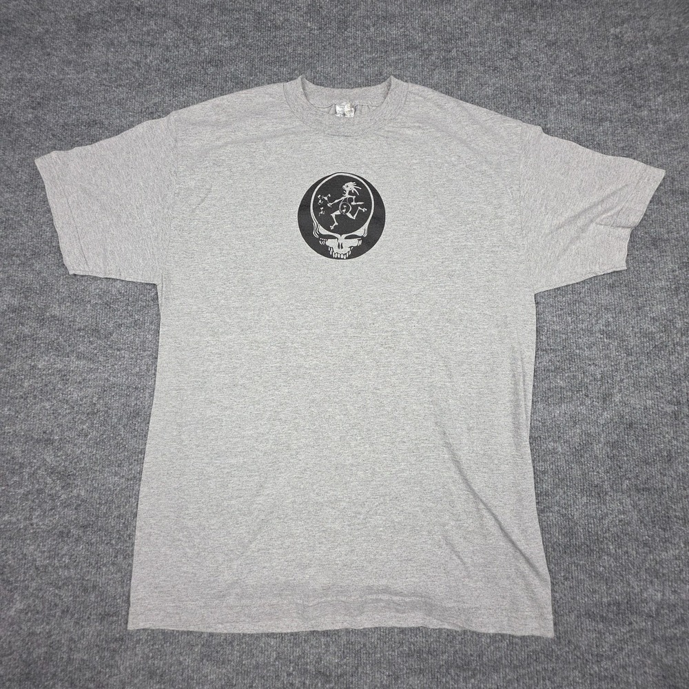 Vintage Grateful Dead T-Shirt Men's Large Gray Dead Note Graphic Y2K Skull